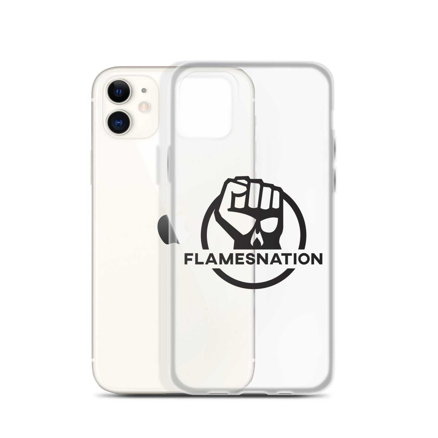 Flamesnation - Clear Case for iPhone® Black Logo