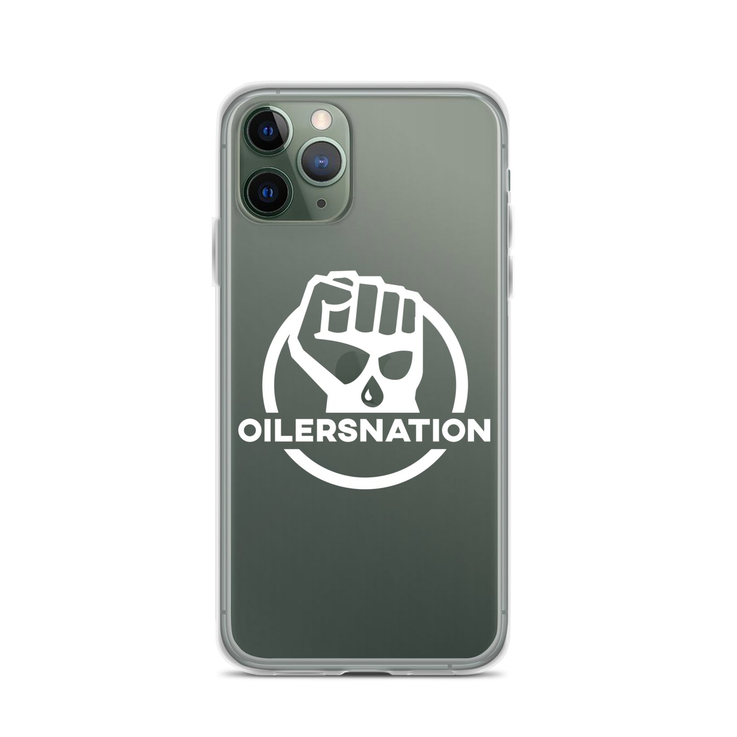 Oilersnation - Clear Case for iPhone® White Logo