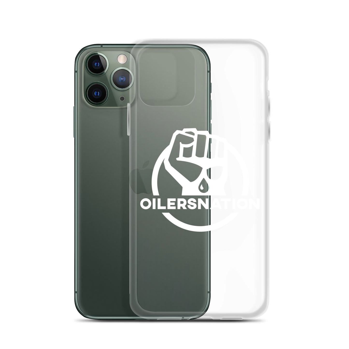Oilersnation - Clear Case for iPhone® White Logo
