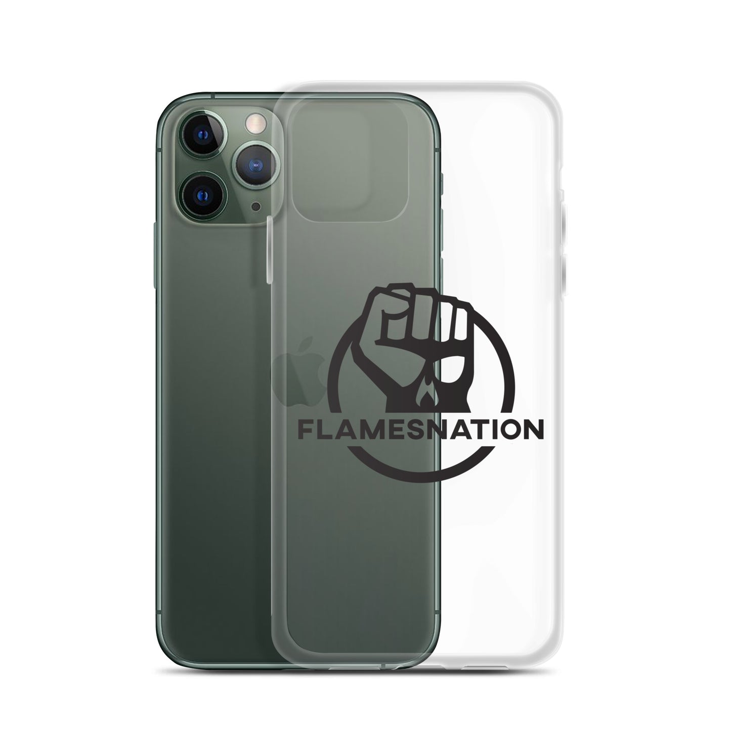 Flamesnation - Clear Case for iPhone® Black Logo