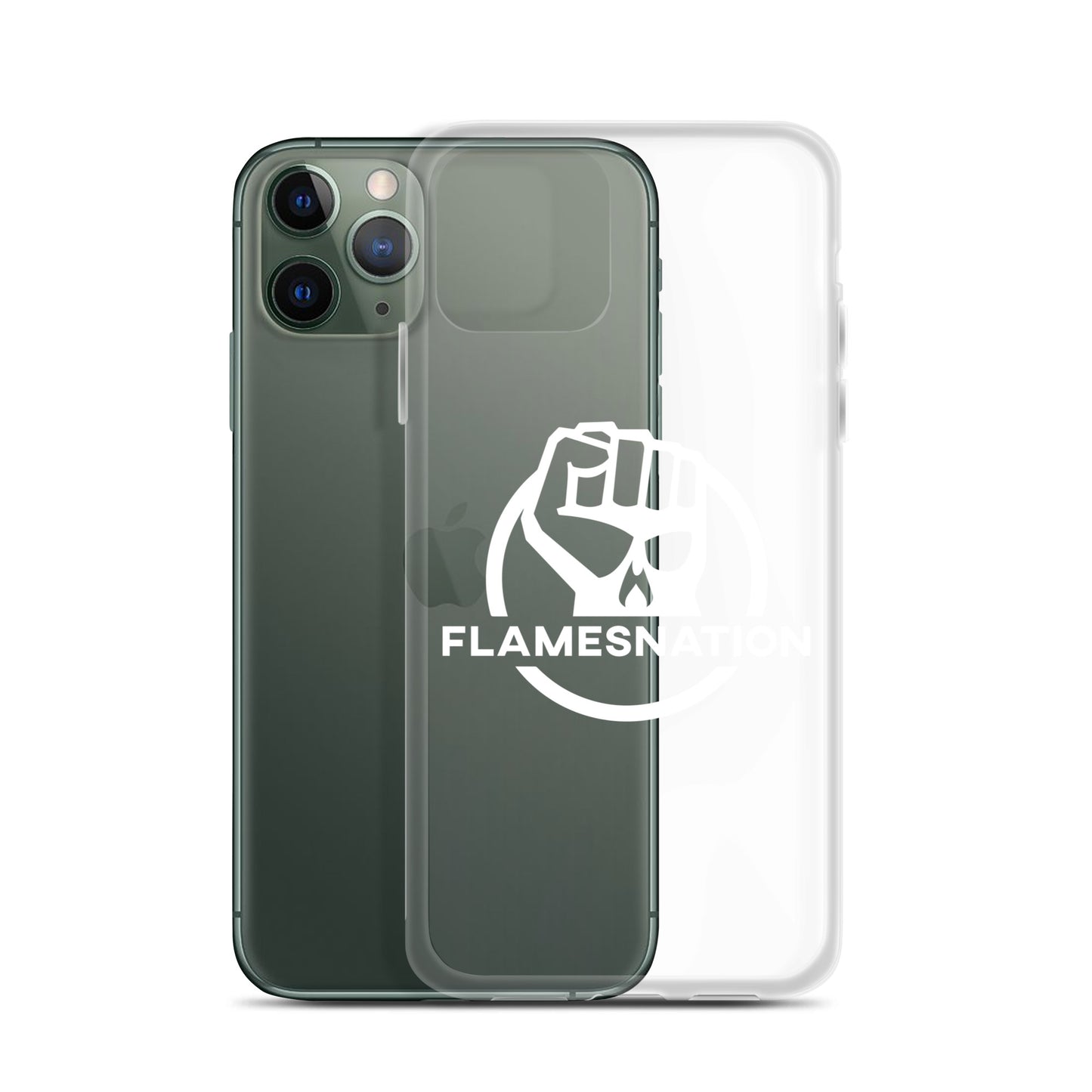 Flamesnation - Clear Case for iPhone® White Logo