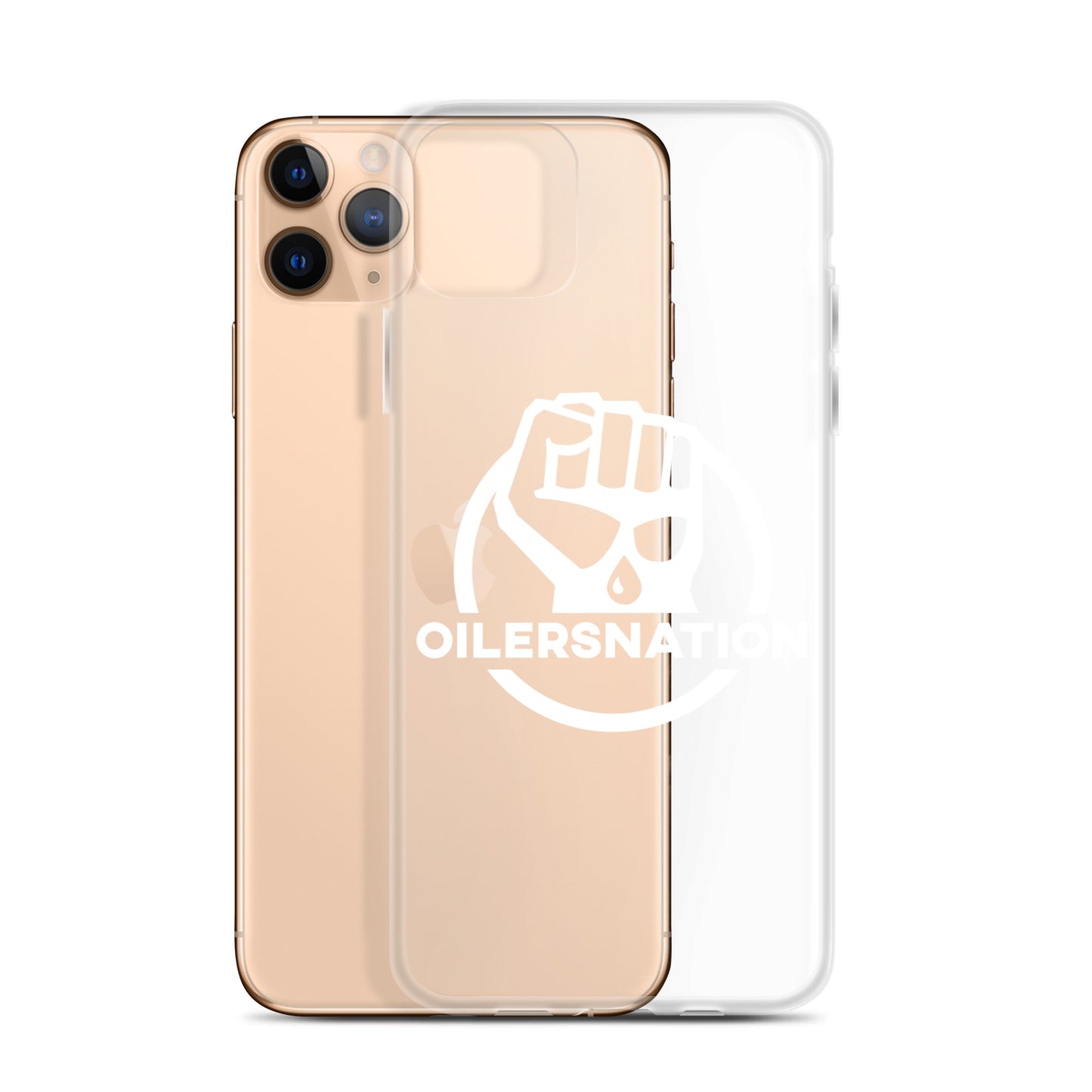 Oilersnation - Clear Case for iPhone® White Logo