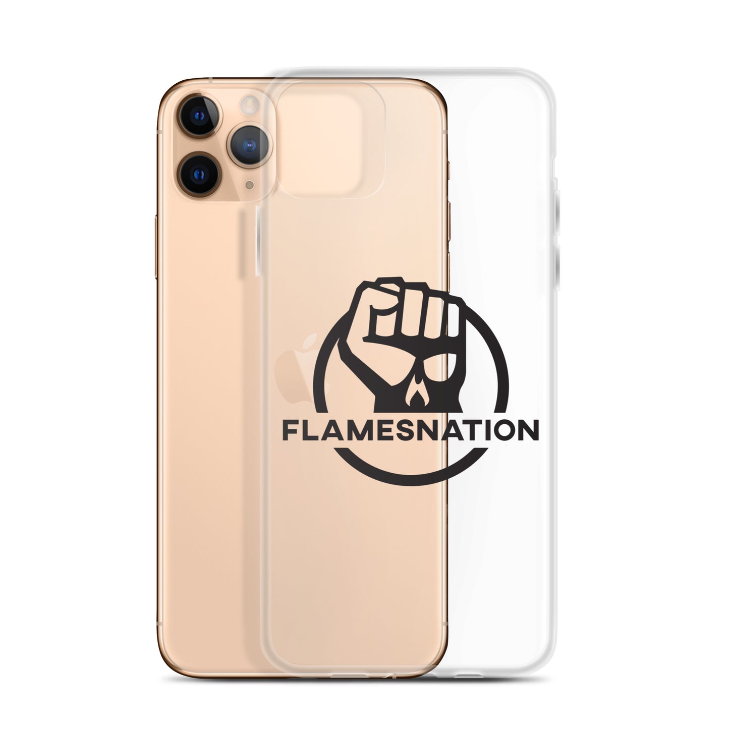 Flamesnation - Clear Case for iPhone® Black Logo