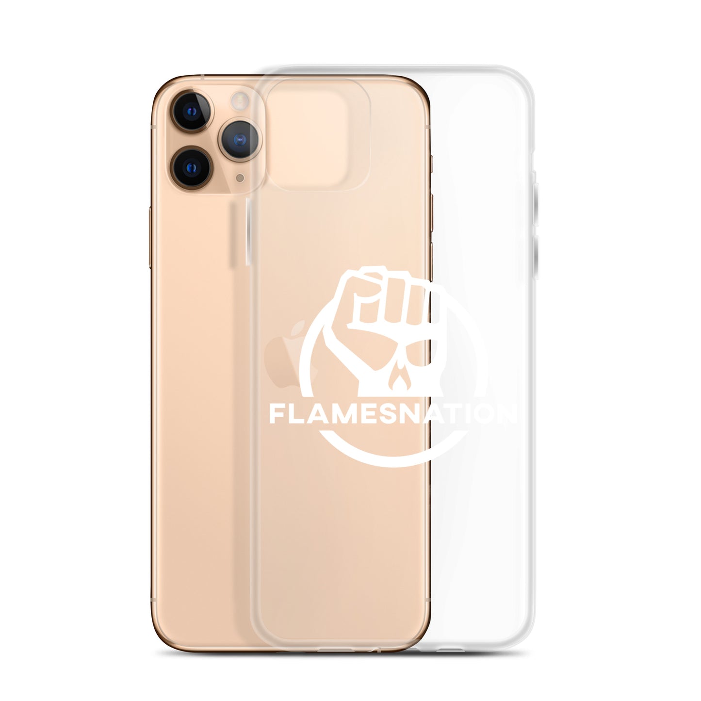 Flamesnation - Clear Case for iPhone® White Logo
