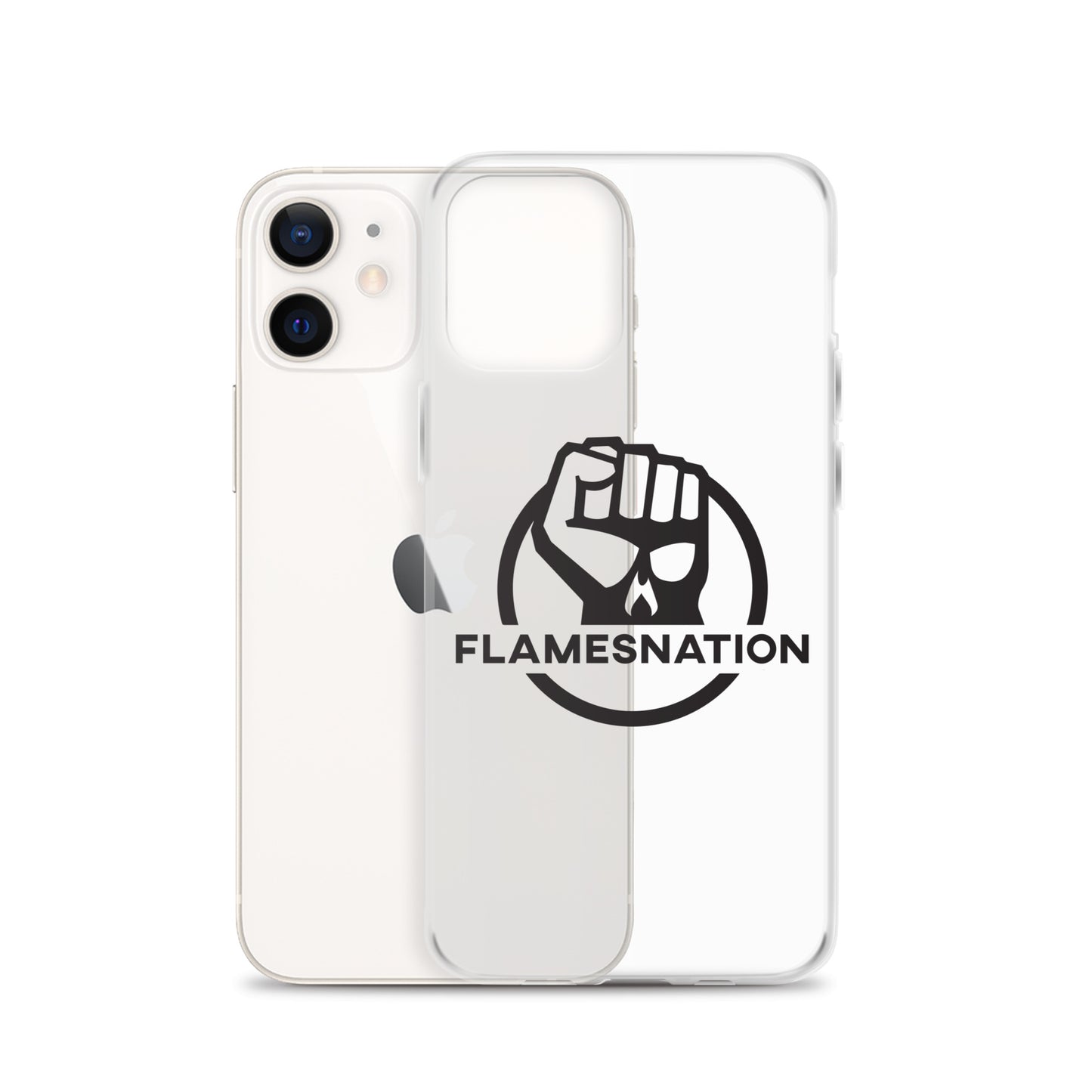 Flamesnation - Clear Case for iPhone® Black Logo