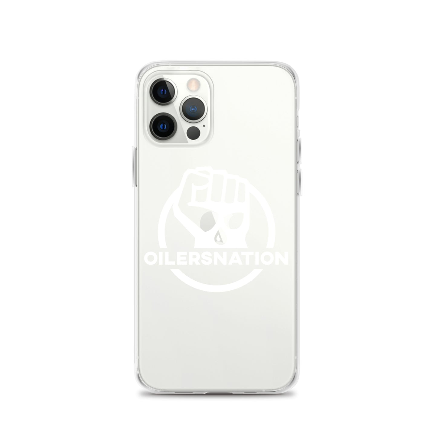 Oilersnation - Clear Case for iPhone® White Logo