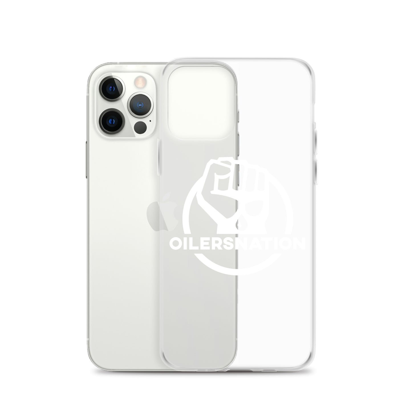 Oilersnation - Clear Case for iPhone® White Logo