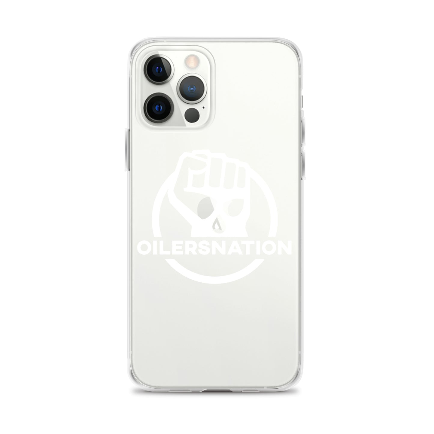 Oilersnation - Clear Case for iPhone® White Logo