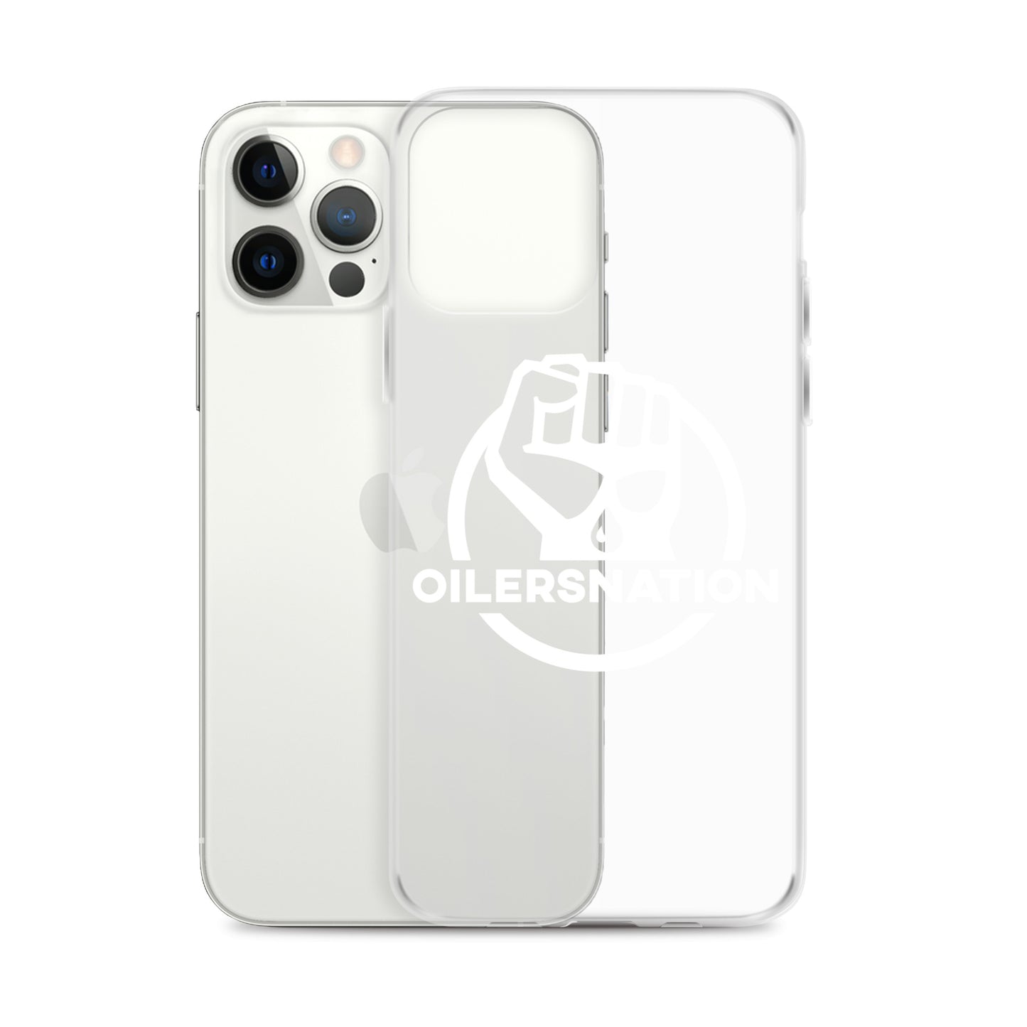 Oilersnation - Clear Case for iPhone® White Logo