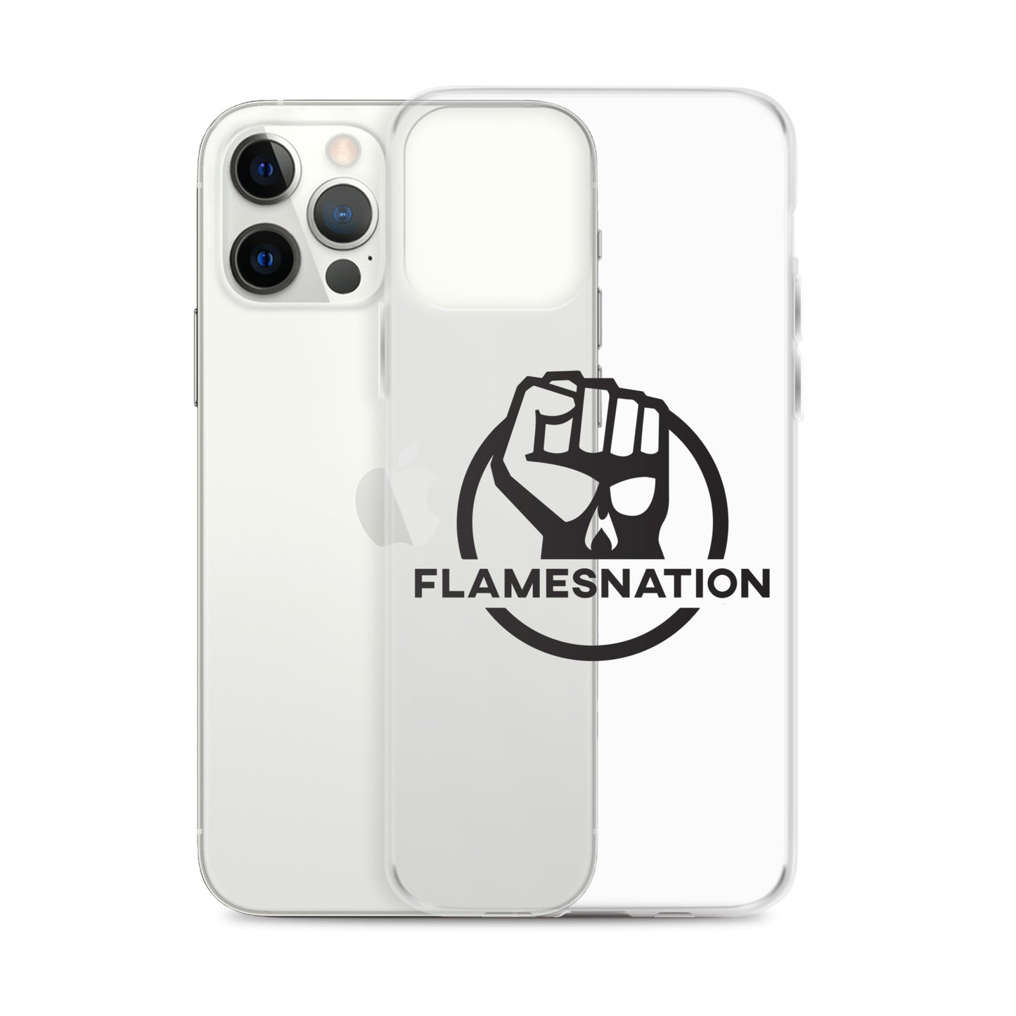 Flamesnation - Clear Case for iPhone® Black Logo