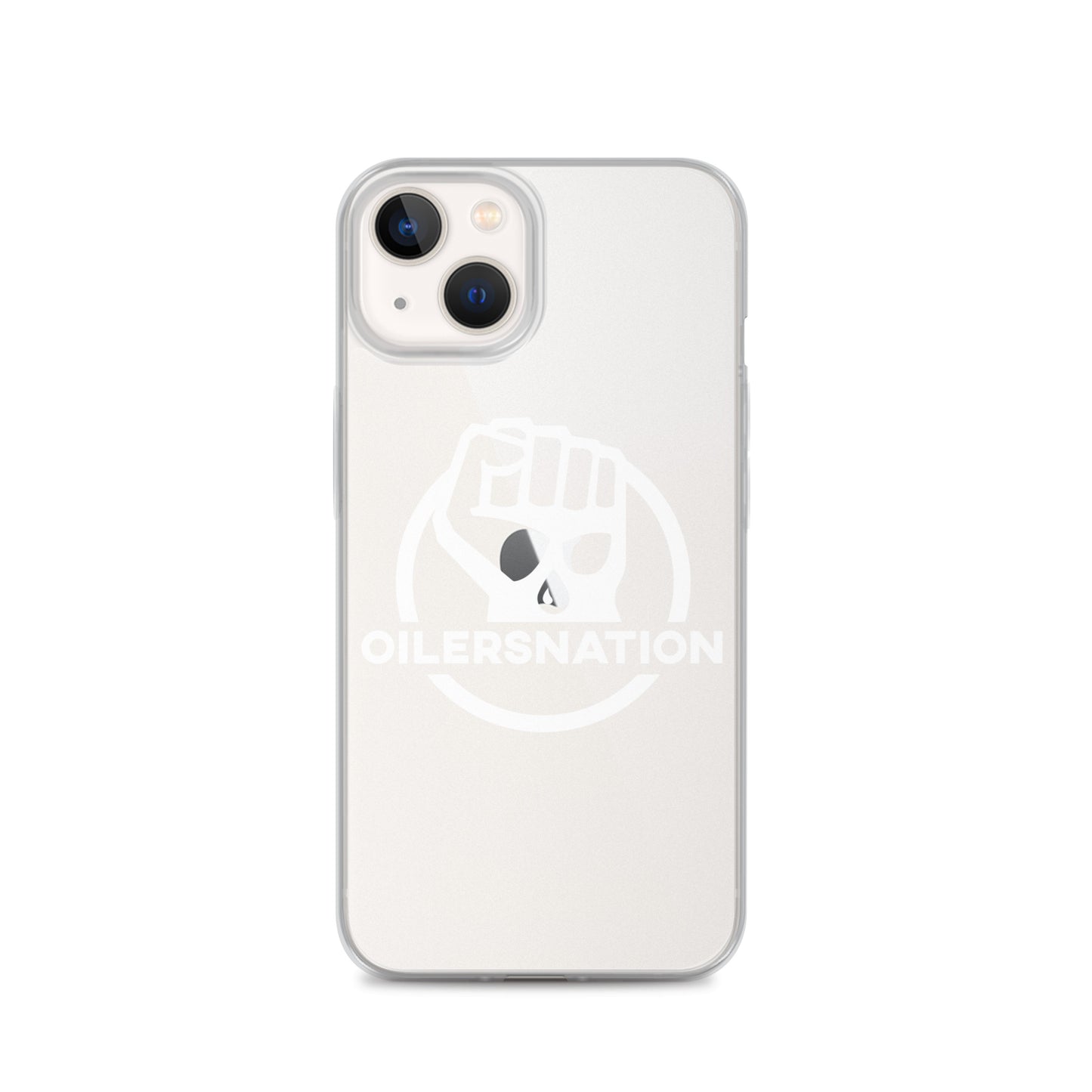 Oilersnation - Clear Case for iPhone® White Logo