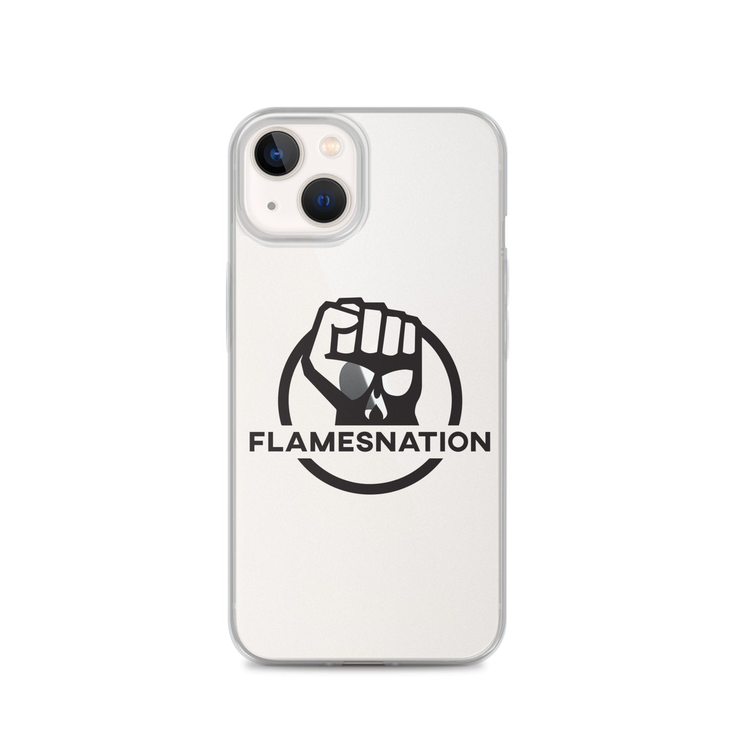 Flamesnation - Clear Case for iPhone® Black Logo