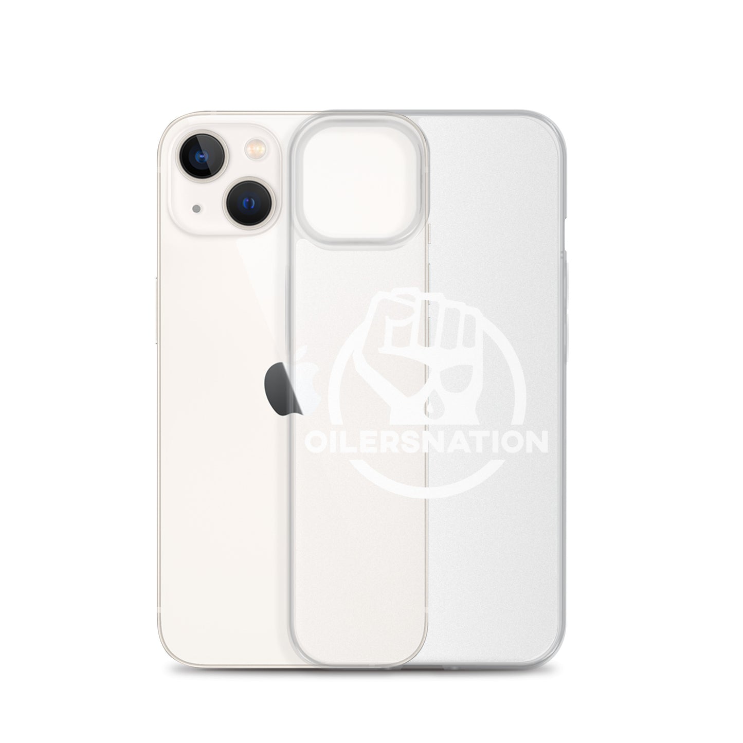 Oilersnation - Clear Case for iPhone® White Logo
