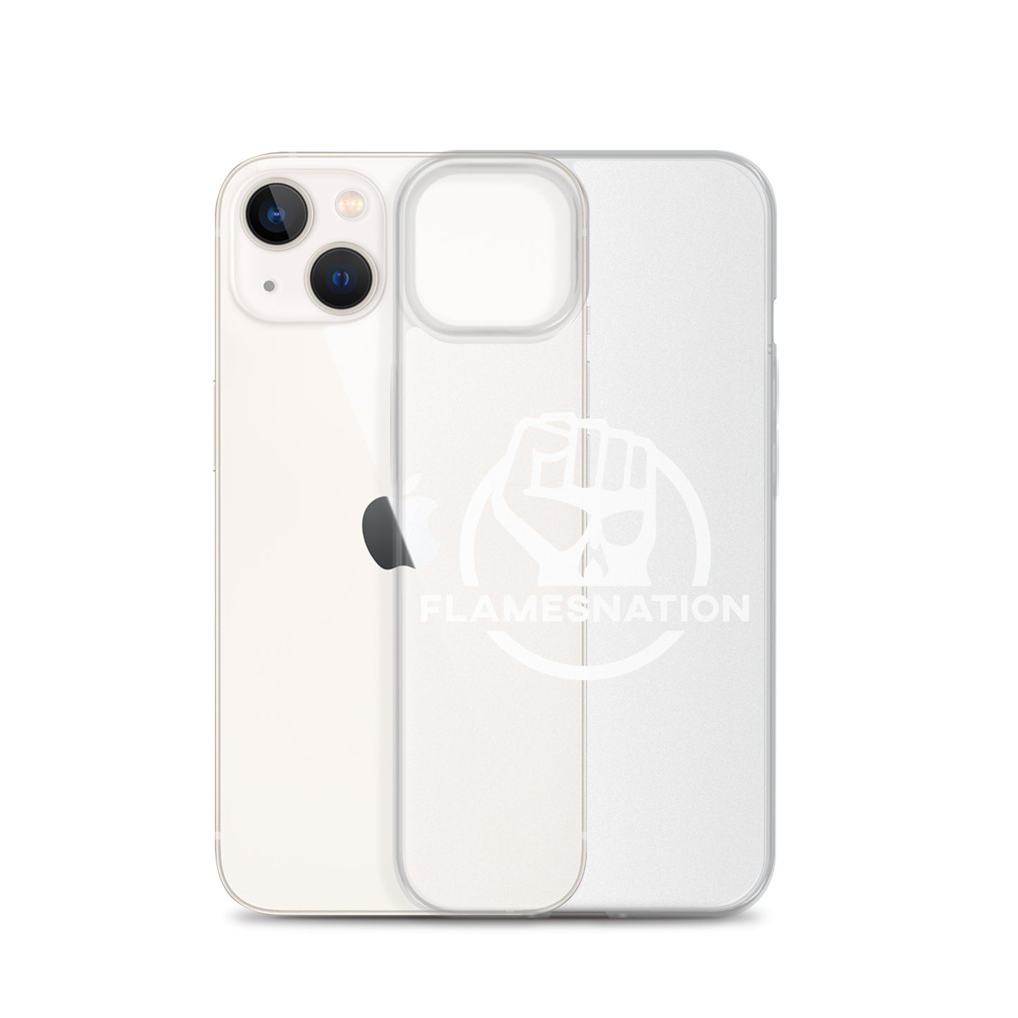 Flamesnation - Clear Case for iPhone® White Logo