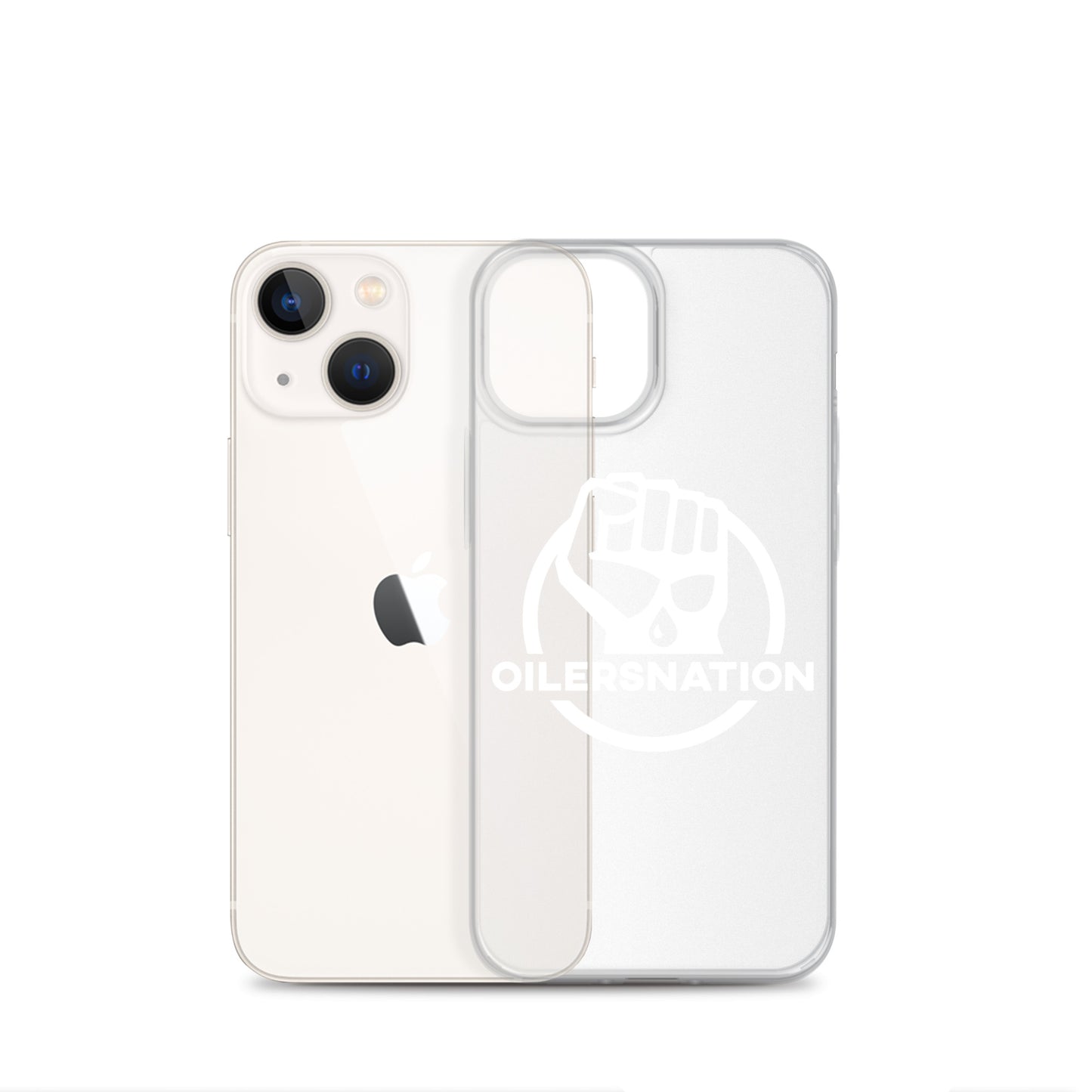 Oilersnation - Clear Case for iPhone® White Logo