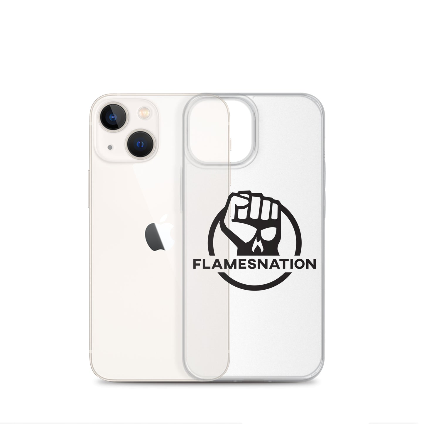 Flamesnation - Clear Case for iPhone® Black Logo