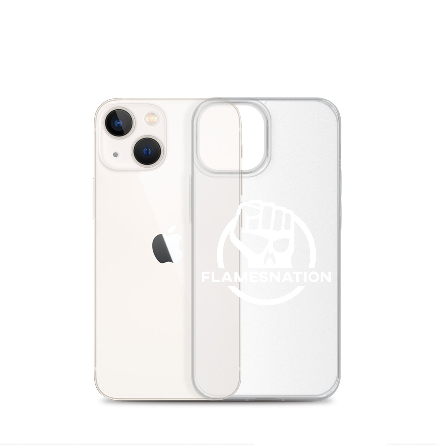Flamesnation - Clear Case for iPhone® White Logo