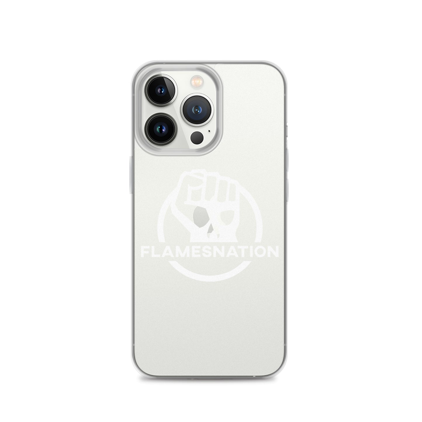 Flamesnation - Clear Case for iPhone® White Logo