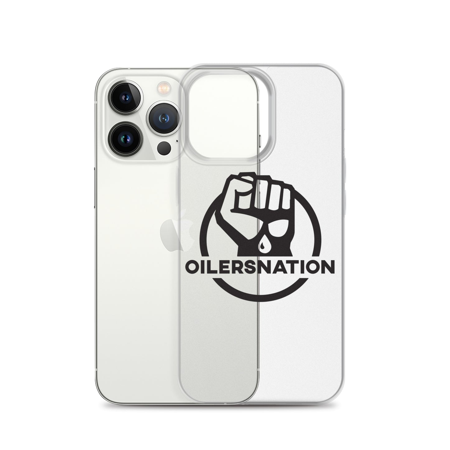 Oilersnation - Clear Case for iPhone® Black Logo