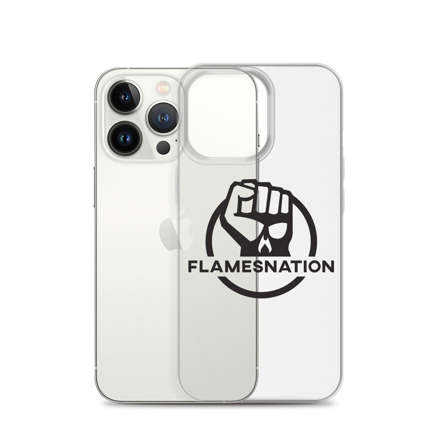 Flamesnation - Clear Case for iPhone® Black Logo