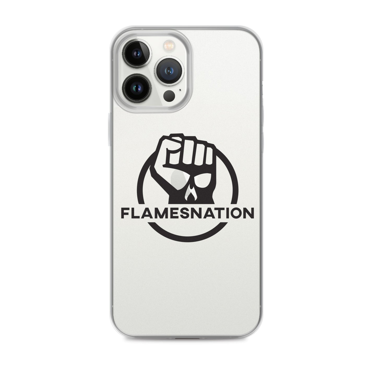 Flamesnation - Clear Case for iPhone® Black Logo