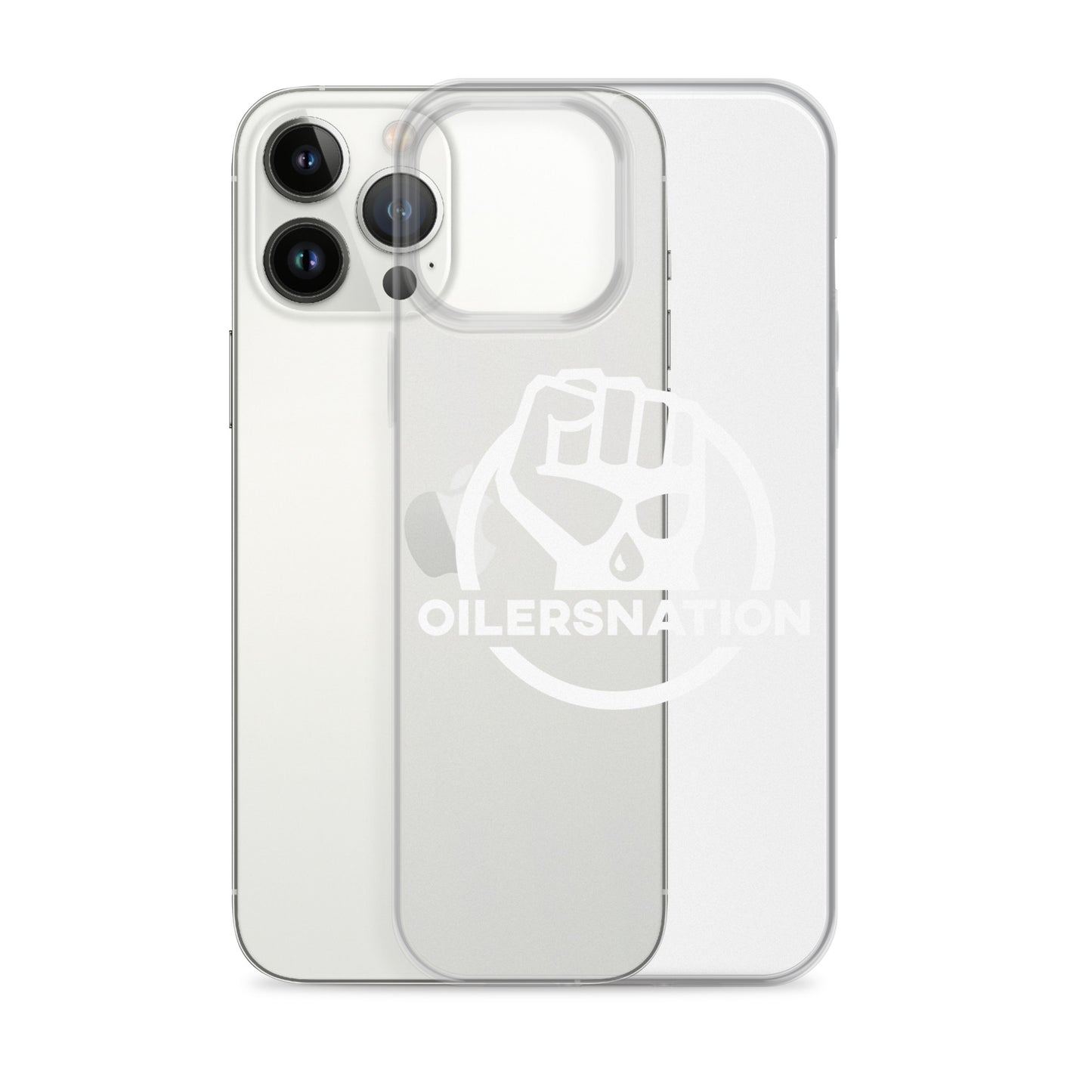 Oilersnation - Clear Case for iPhone® White Logo