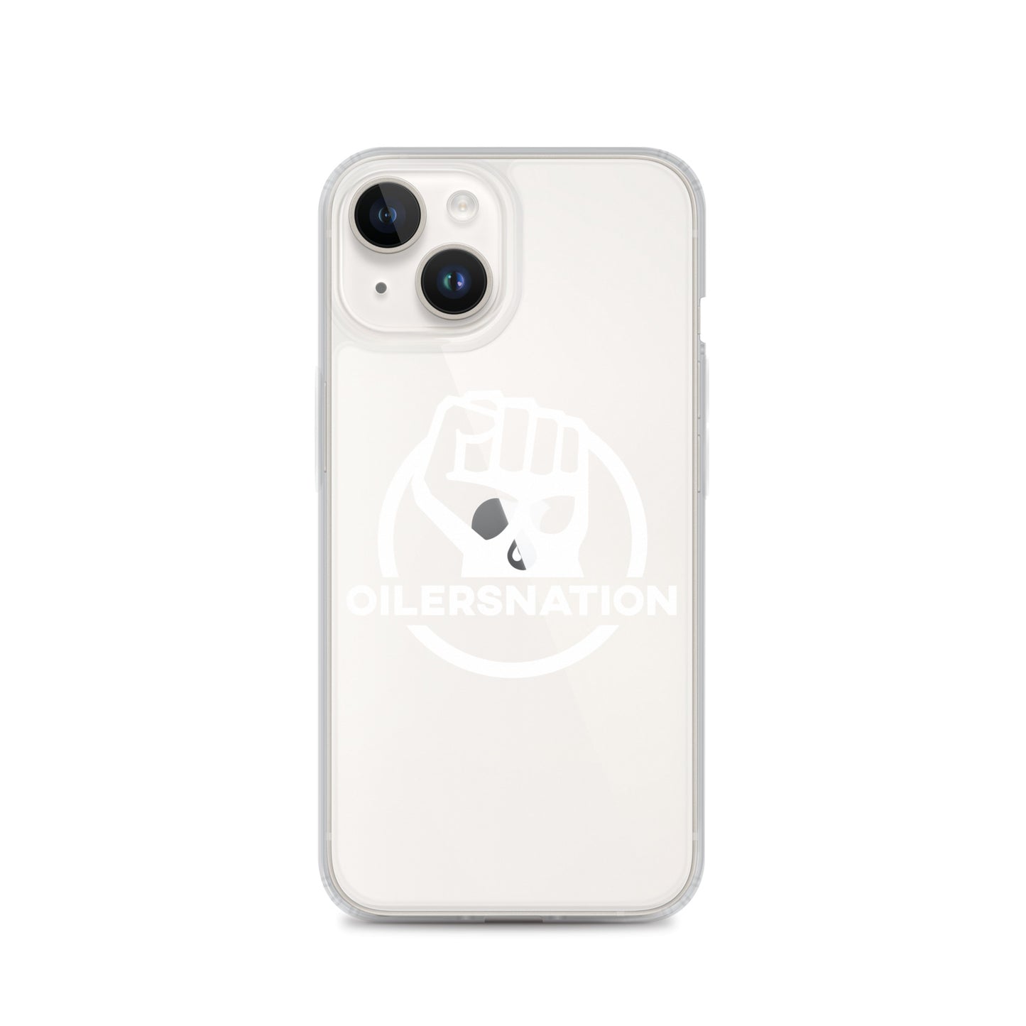 Oilersnation - Clear Case for iPhone® White Logo