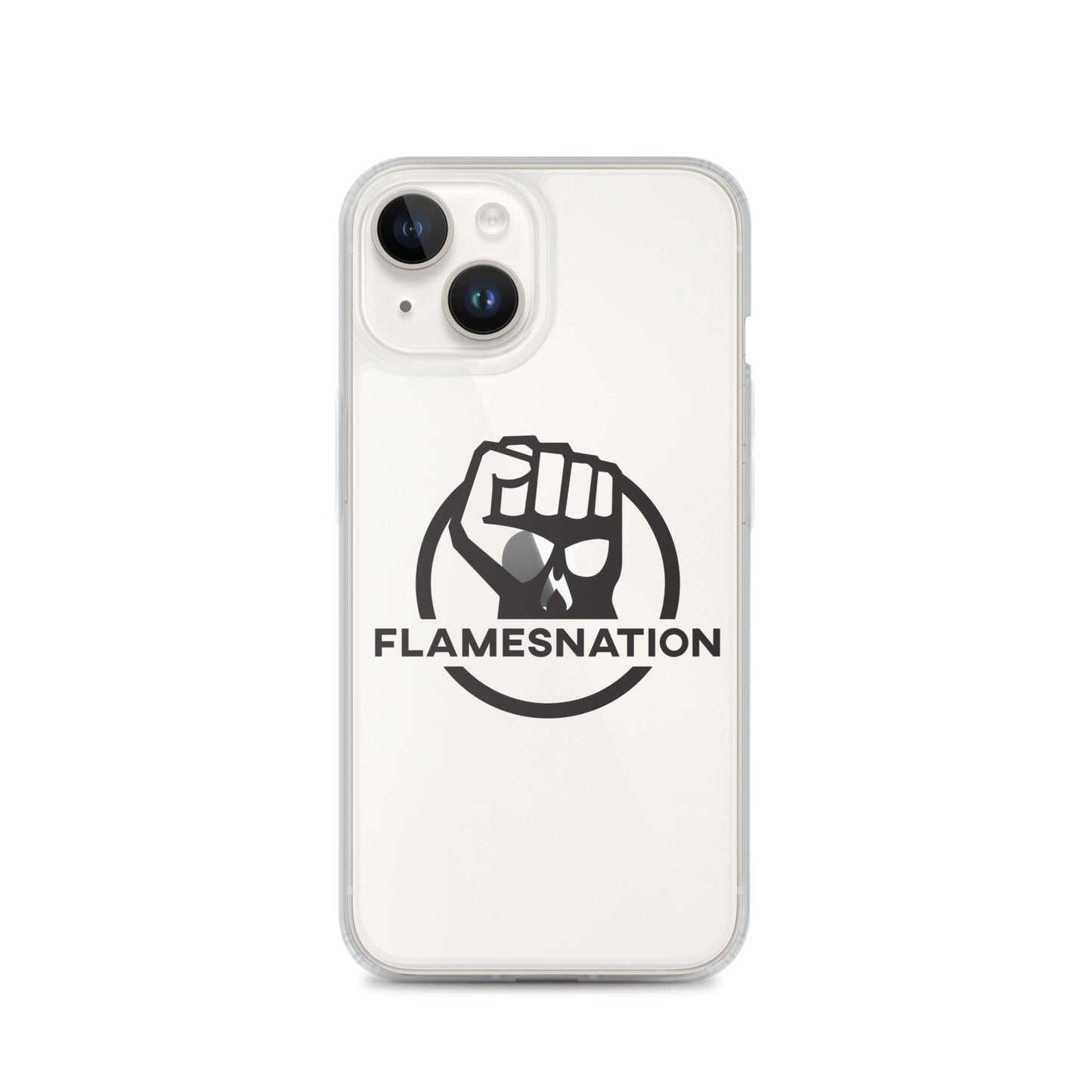 Flamesnation - Clear Case for iPhone® Black Logo