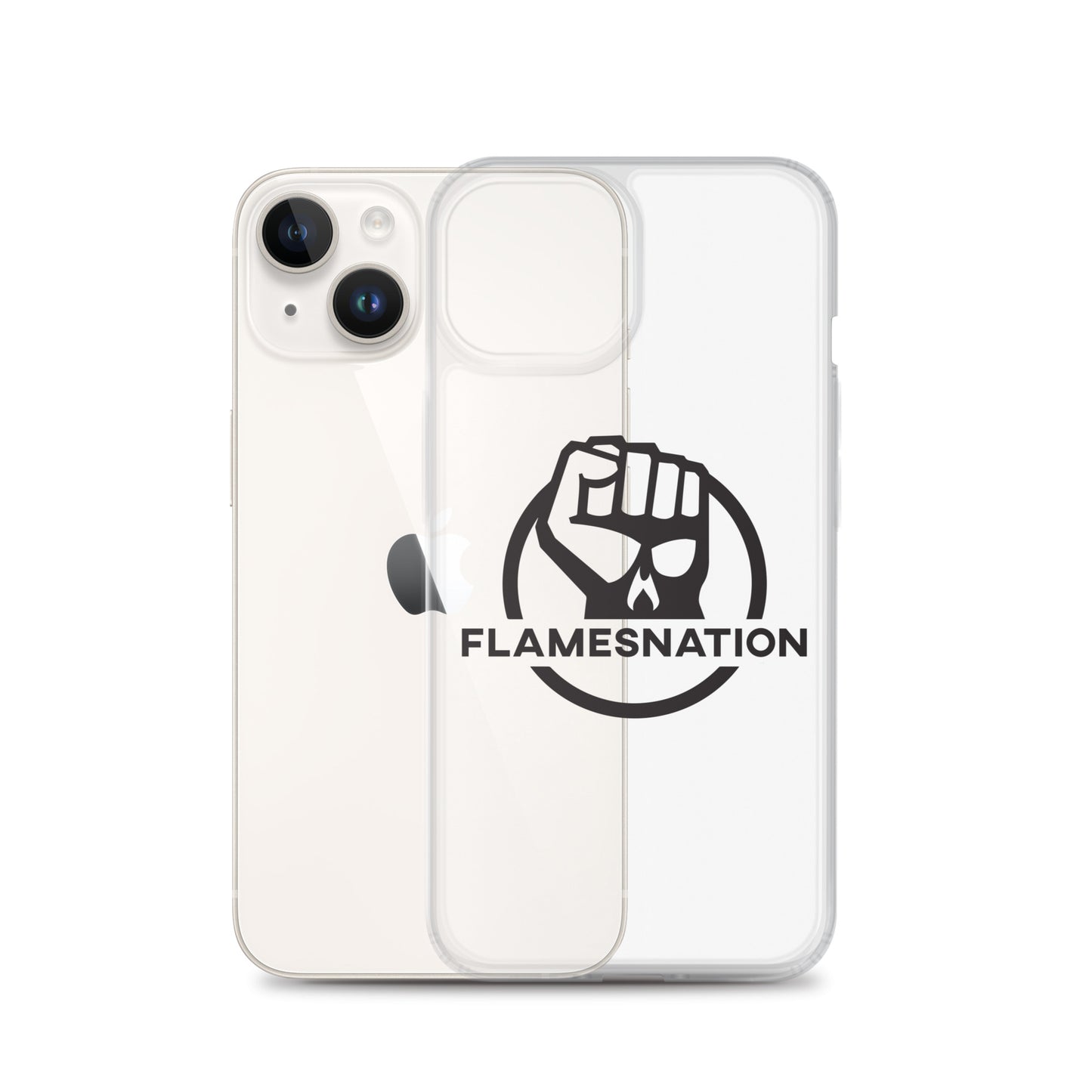 Flamesnation - Clear Case for iPhone® Black Logo