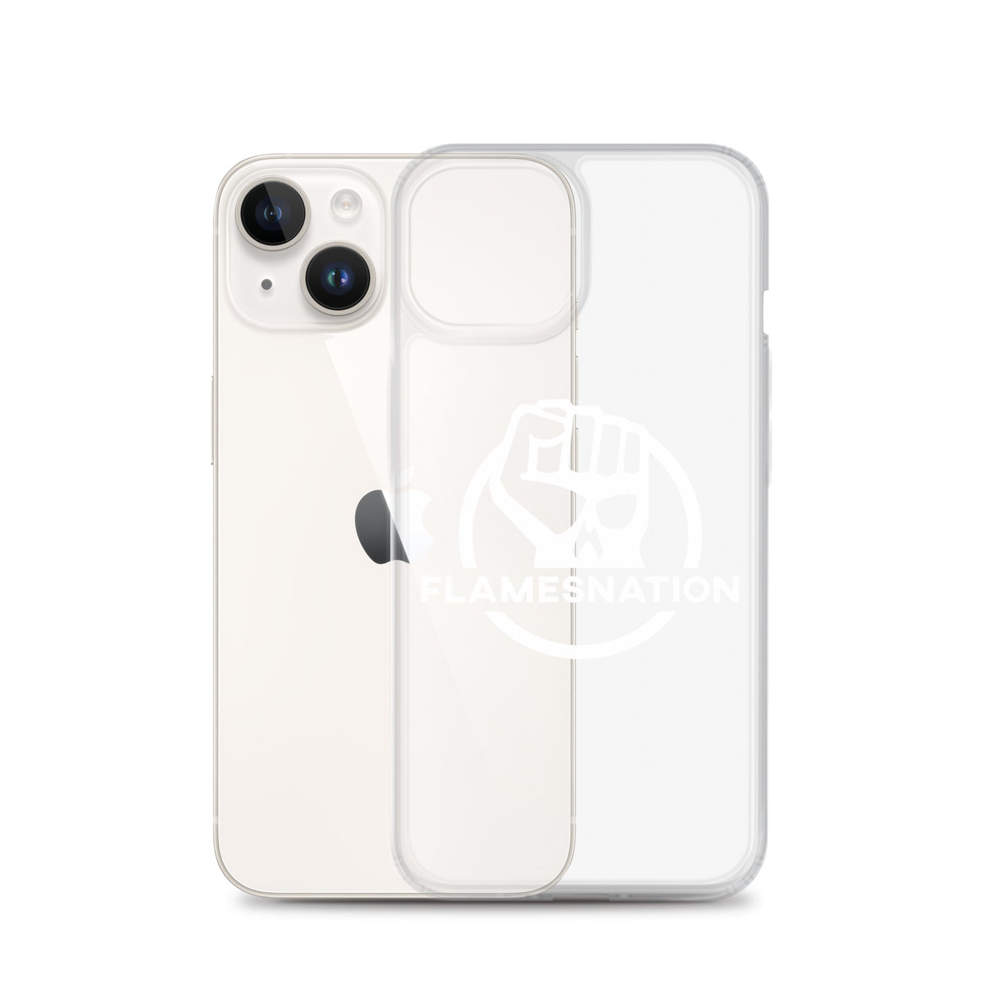 Flamesnation - Clear Case for iPhone® White Logo
