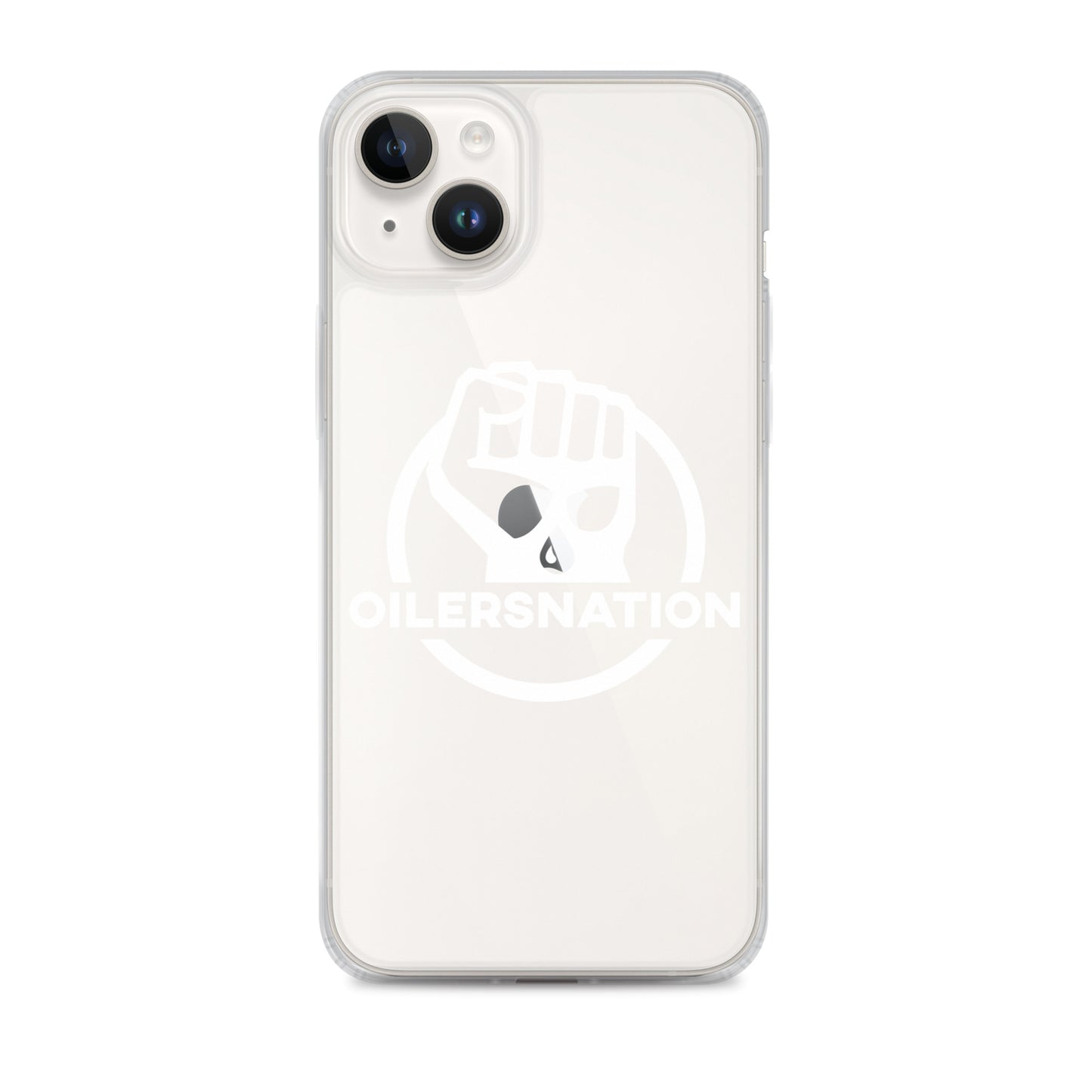 Oilersnation - Clear Case for iPhone® White Logo