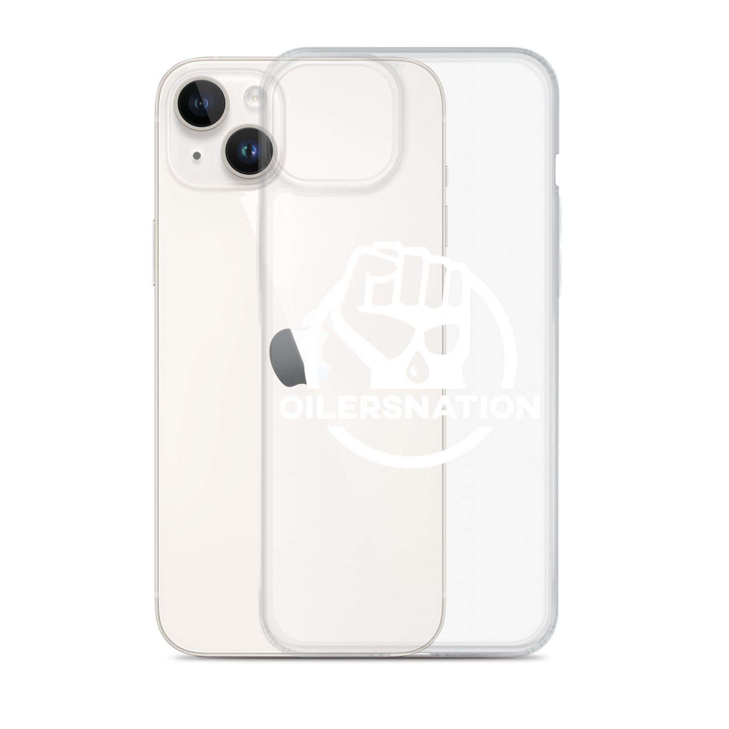 Oilersnation - Clear Case for iPhone® White Logo