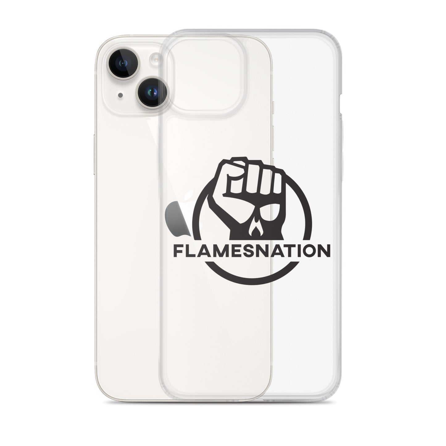 Flamesnation - Clear Case for iPhone® Black Logo