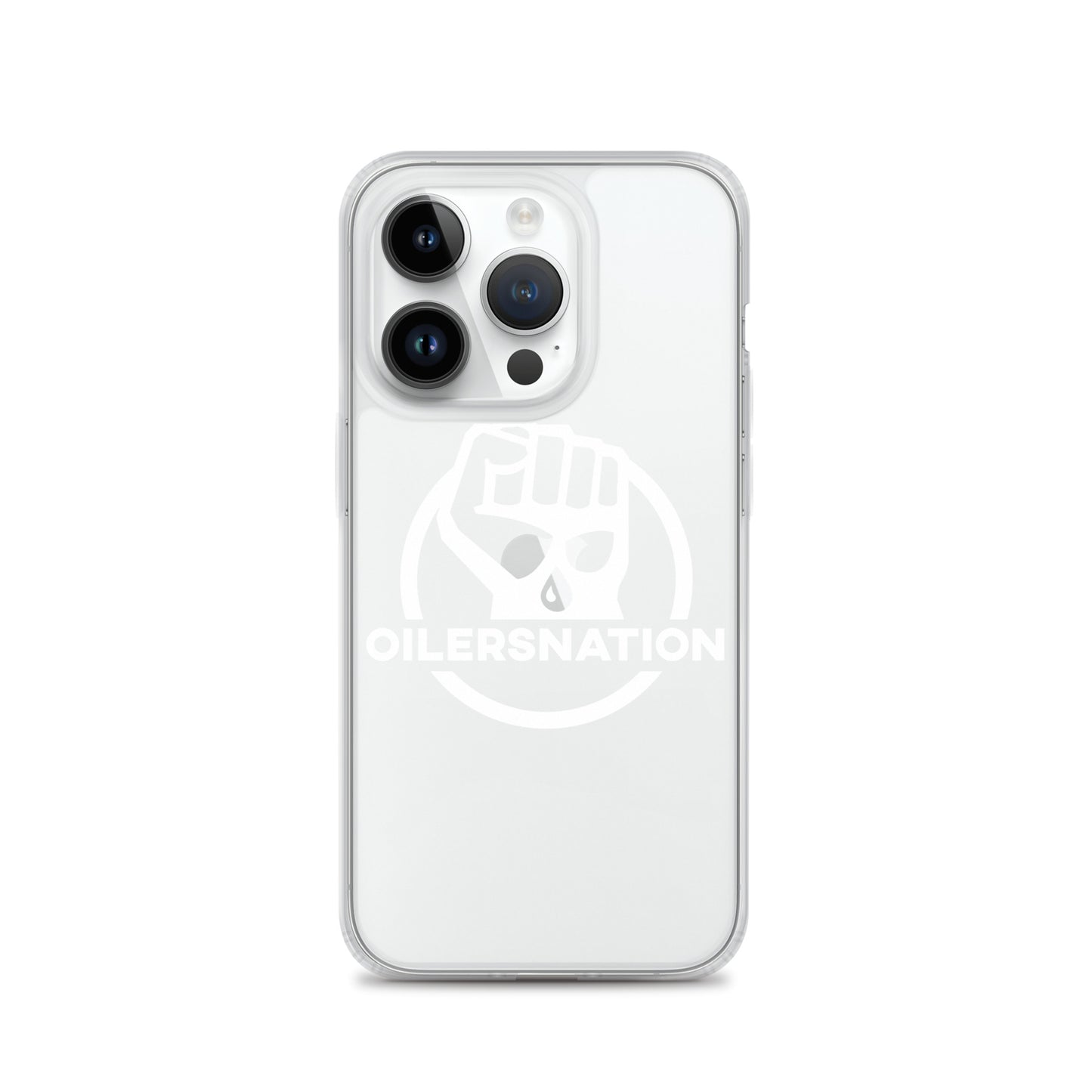 Oilersnation - Clear Case for iPhone® White Logo