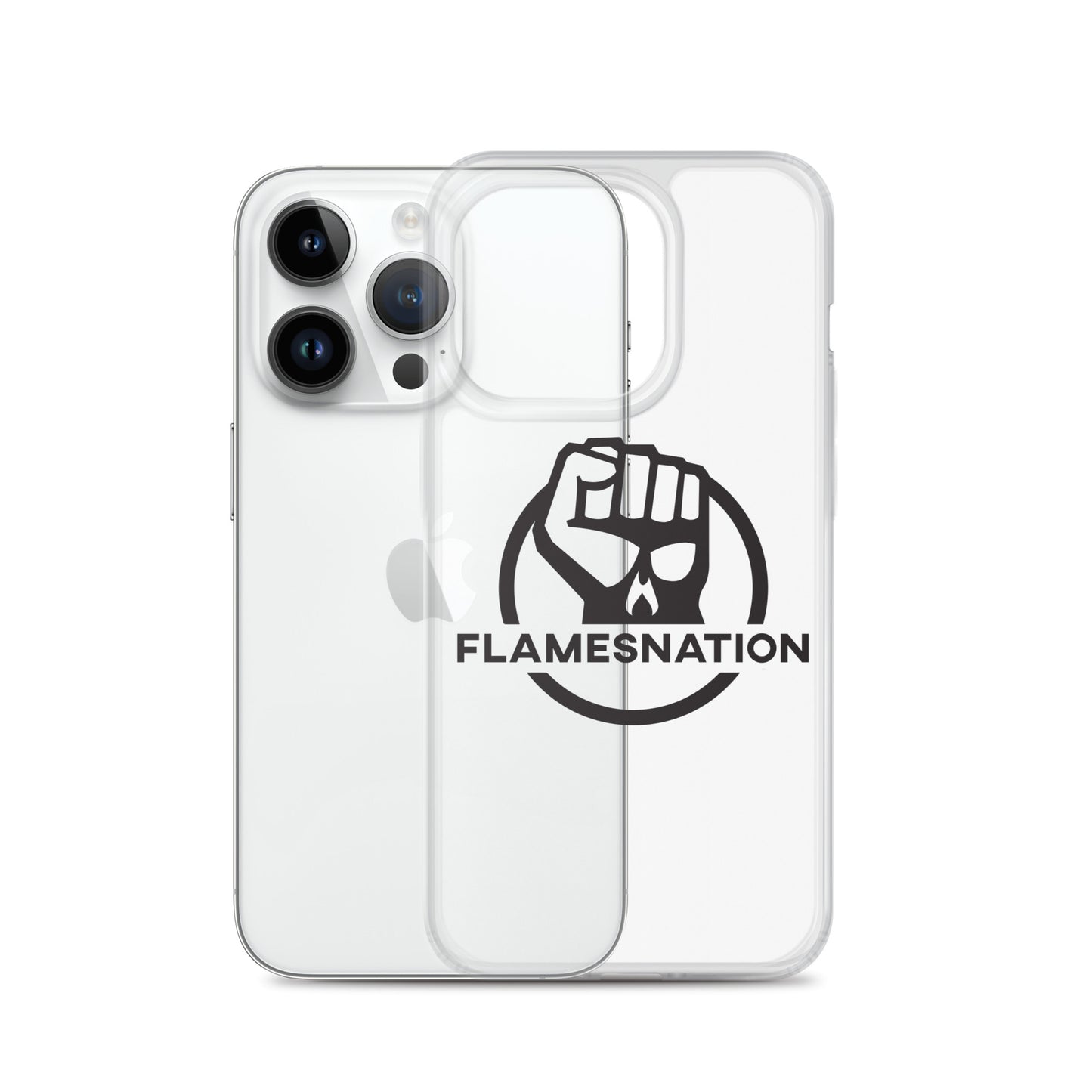 Flamesnation - Clear Case for iPhone® Black Logo