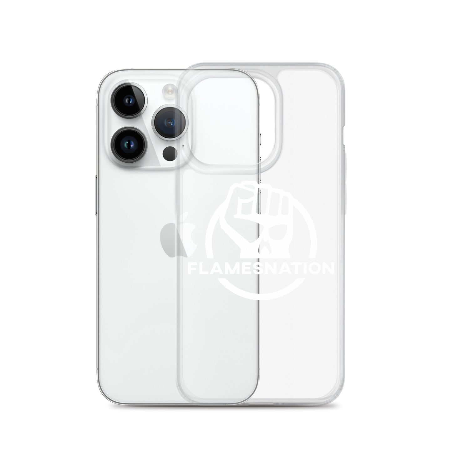 Flamesnation - Clear Case for iPhone® White Logo