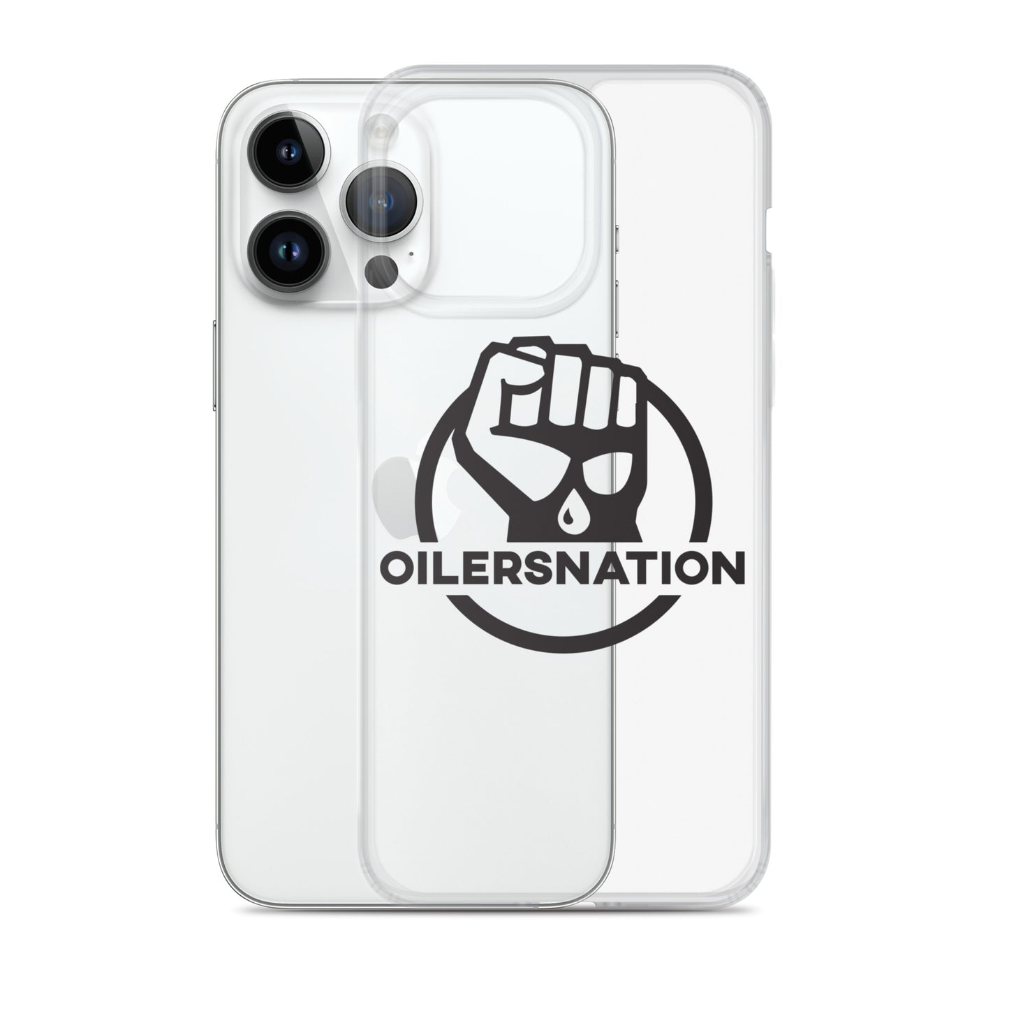 Oilersnation - Clear Case for iPhone® Black Logo
