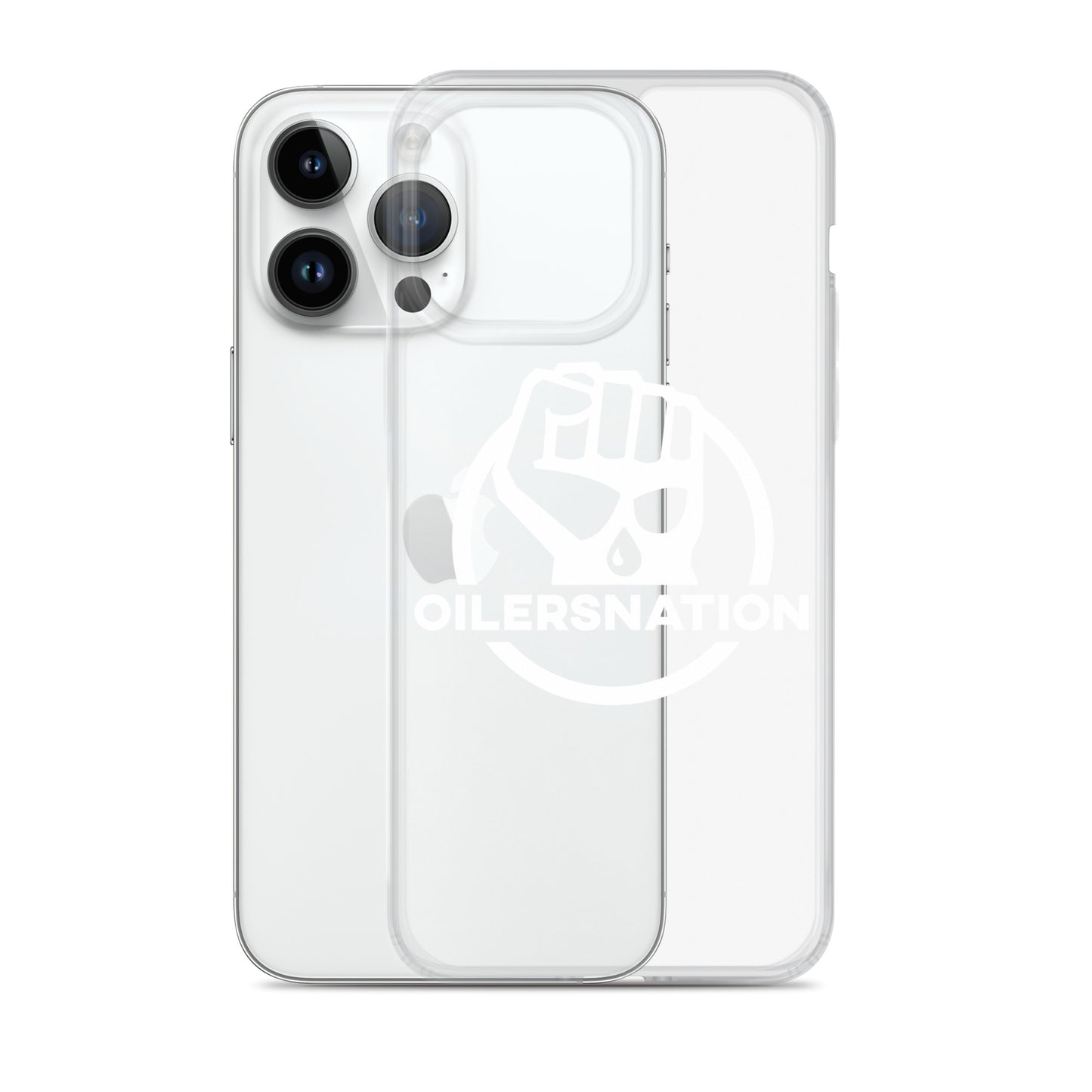 Oilersnation - Clear Case for iPhone® White Logo