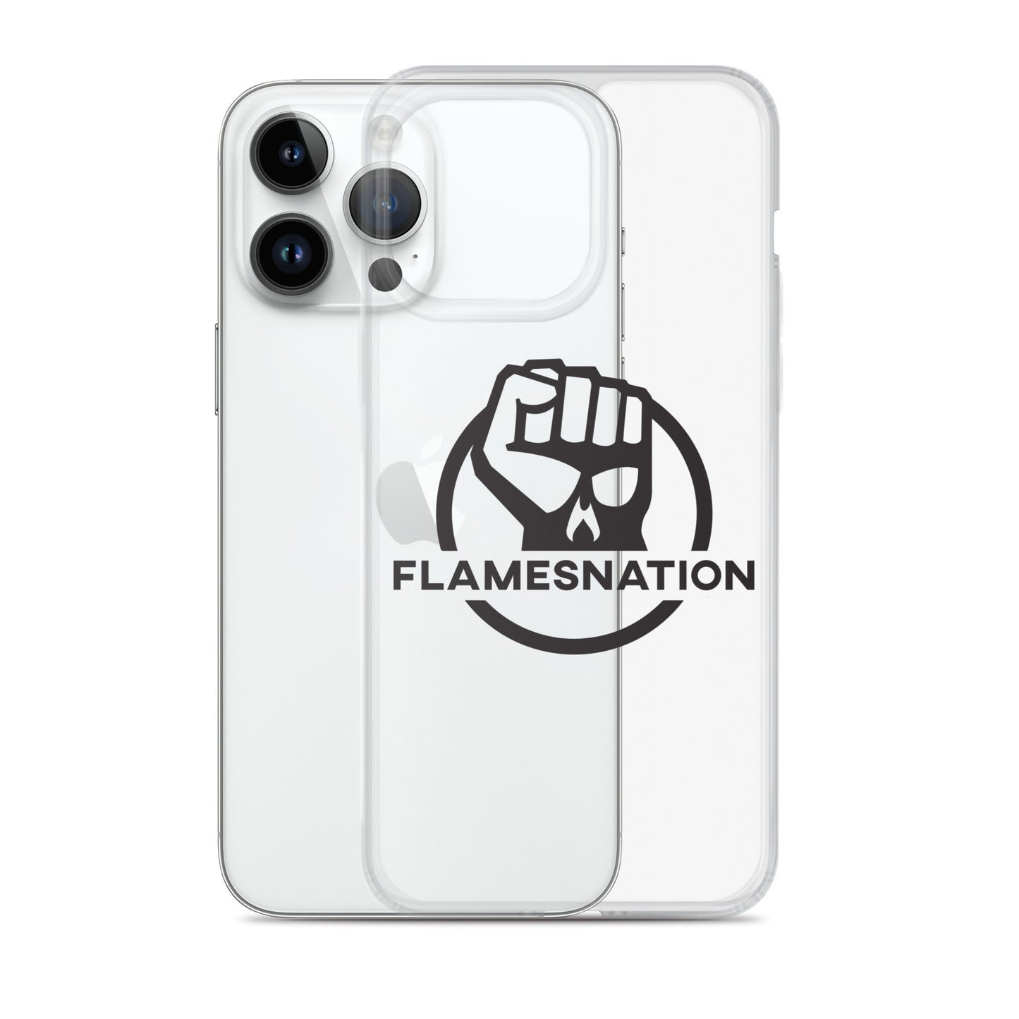 Flamesnation - Clear Case for iPhone® Black Logo