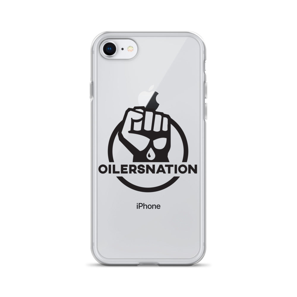 Oilersnation - Clear Case for iPhone® Black Logo