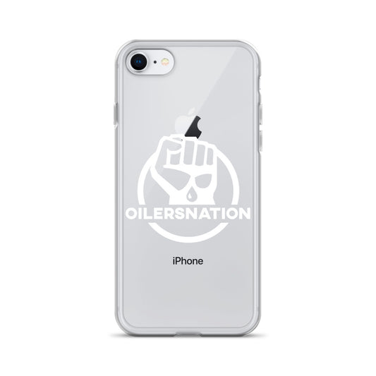 Oilersnation - Clear Case for iPhone® White Logo