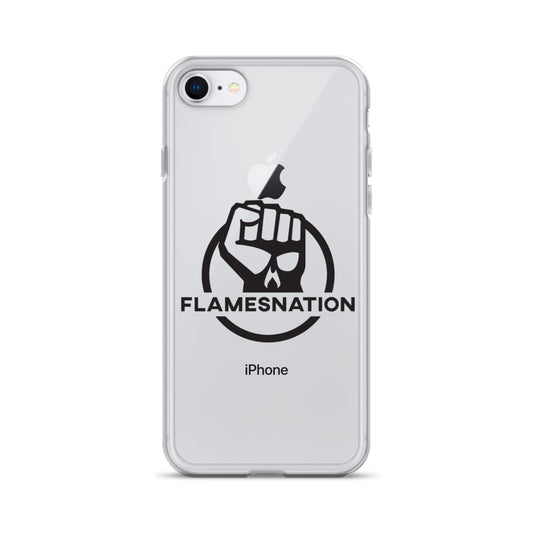 Flamesnation - Clear Case for iPhone® Black Logo