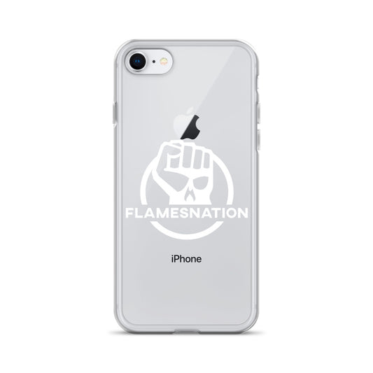 Flamesnation - Clear Case for iPhone® White Logo