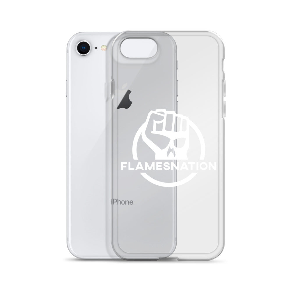 Flamesnation - Clear Case for iPhone® White Logo