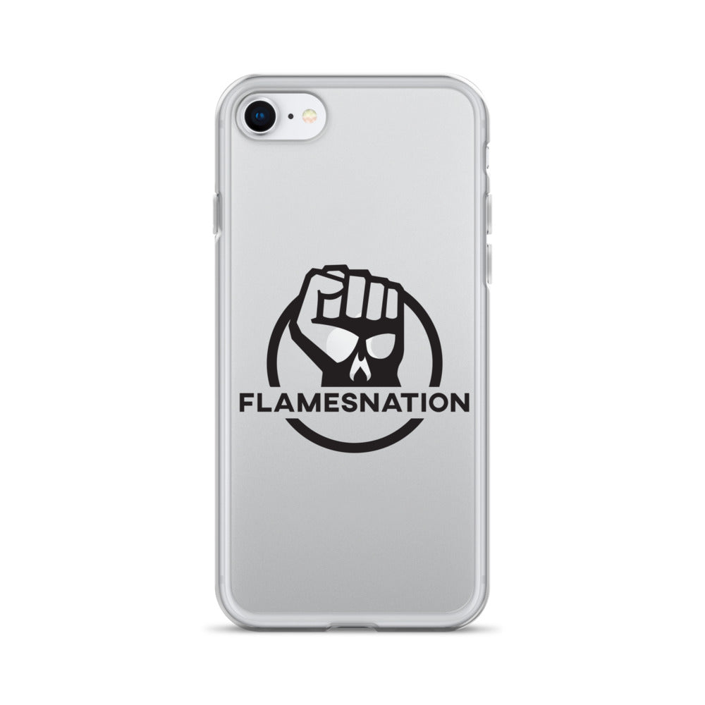 Flamesnation - Clear Case for iPhone® Black Logo