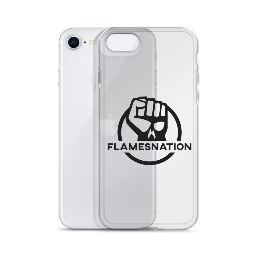 Flamesnation - Clear Case for iPhone® Black Logo
