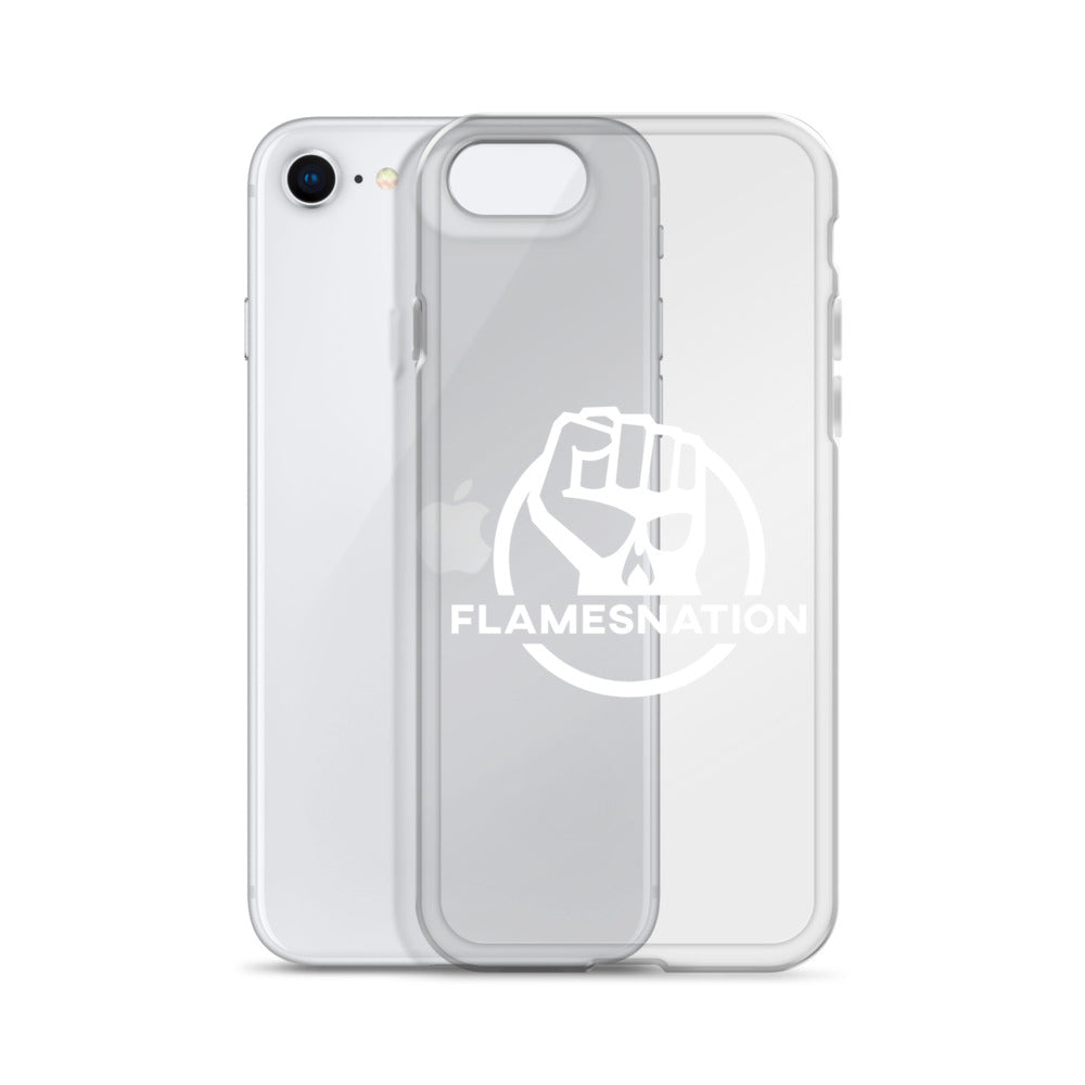 Flamesnation - Clear Case for iPhone® White Logo
