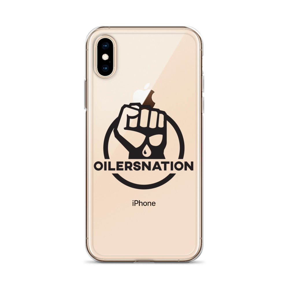 Oilersnation - Clear Case for iPhone® Black Logo