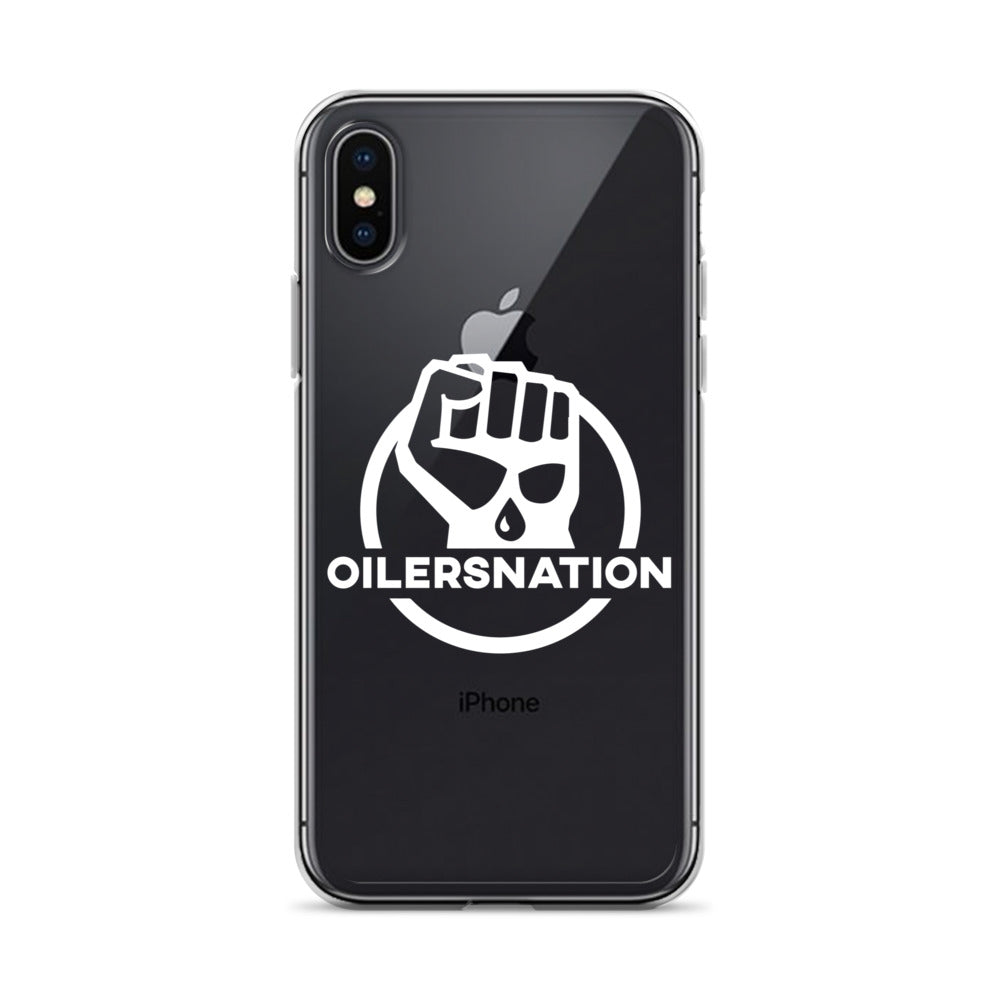 Oilersnation - Clear Case for iPhone® White Logo
