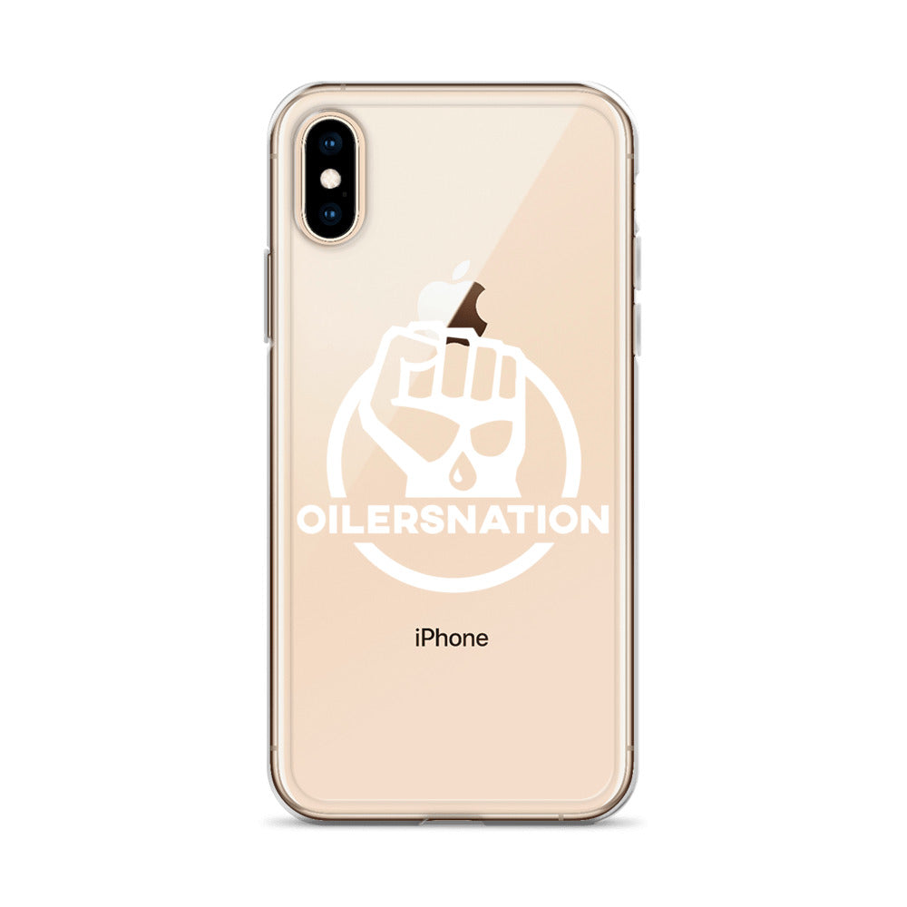 Oilersnation - Clear Case for iPhone® White Logo